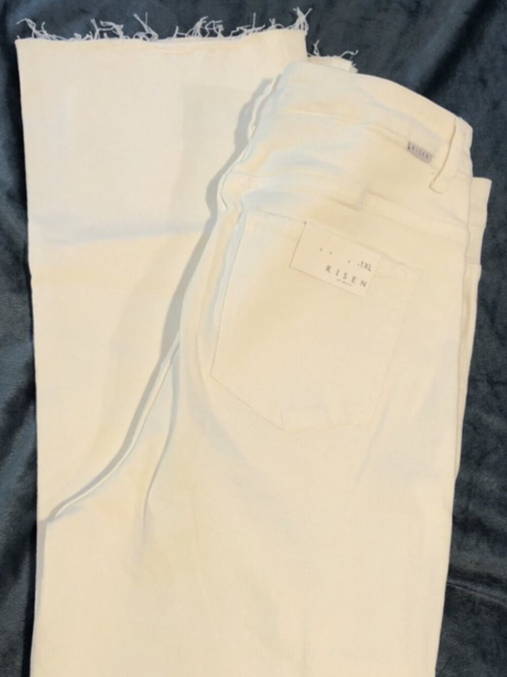 Size 1XL Women's Cream Color Tummy Control Stretch Jeans